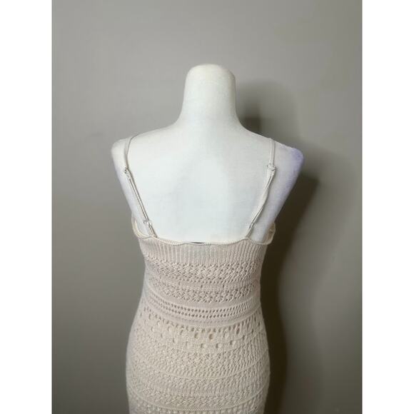 Freshman 1996 Dress M Boho Babydoll Y2K Fairy Cottagecore Crochet Maxi Sweater - Picture 4 of 14